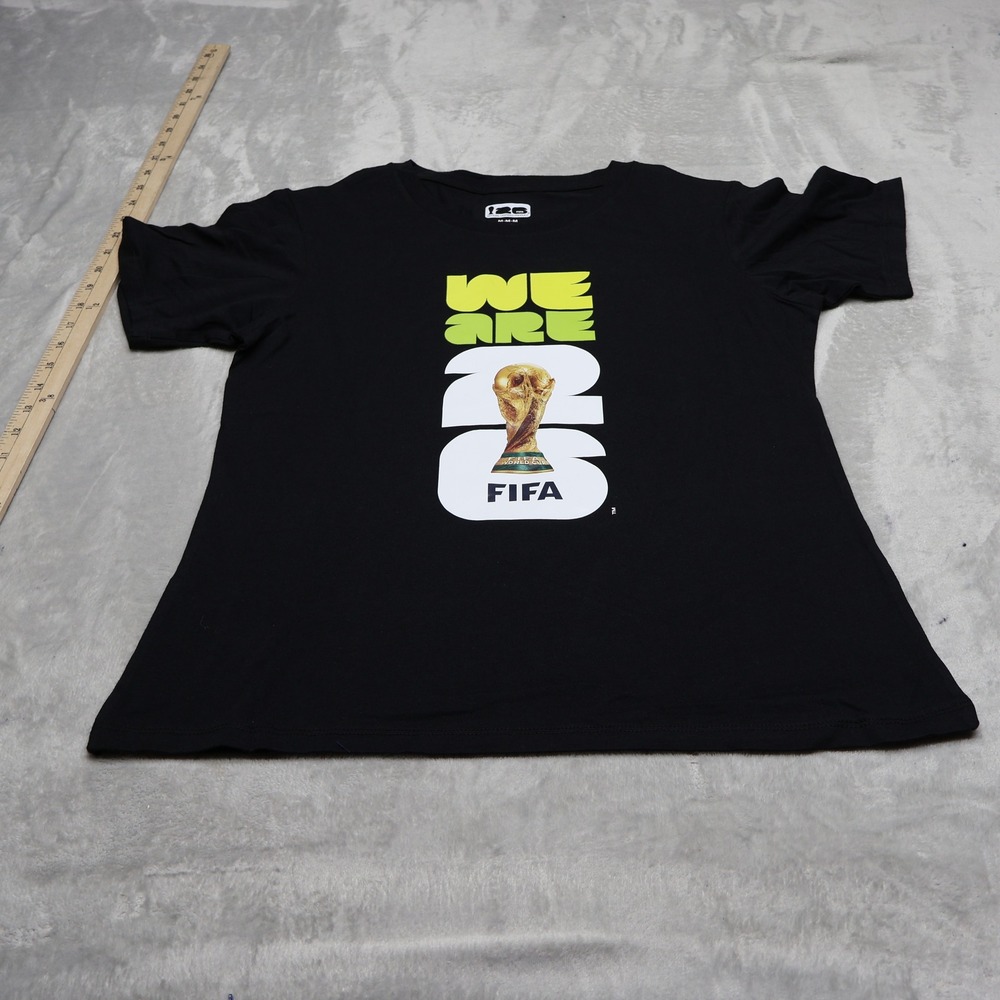 FIFA World Cup 2026 Shirt Womens Medium Black Football Crew Neck Tee $20 NEW